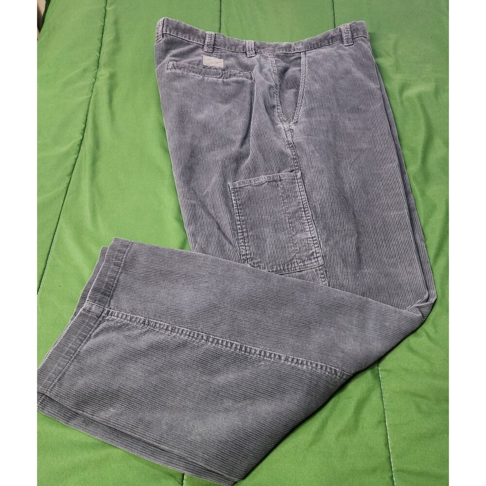 Columbia Straight Legs Slash Pocket Corduroy Men's Pants Gray Size 42X32